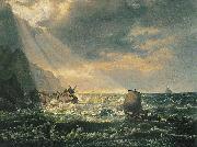 johann christian Claussen Dahl Skipbrudd ved Caprikysten France oil painting artist